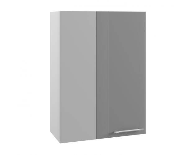 Шкаф верхний Капля ВПУ 650 (угловой/высокий/левый/Белый глянец/Серый)