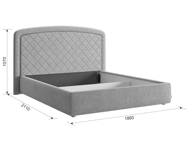 Кровать с подъемным механизмом Сильва 2 1600 крем (велюр)