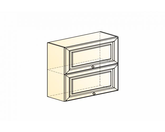 Монако Шкаф навесной L800 Н720 (2 дв. гл.гориз.) (Белый/Лаванда матовый)
