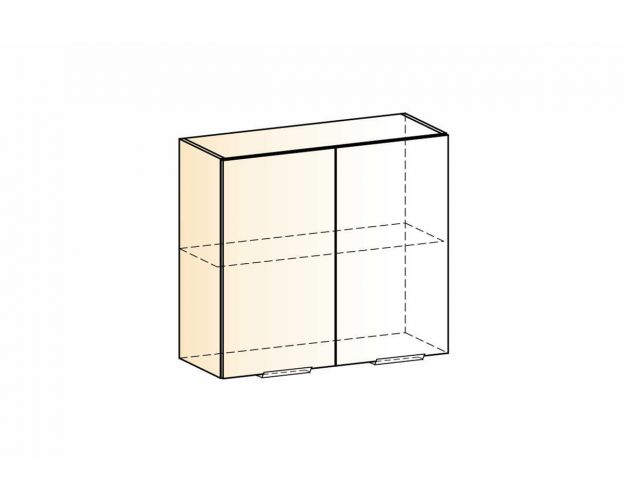 Стоун Шкаф навесной L800 Н720 (2 дв. гл.) (белый/грей софттач)
