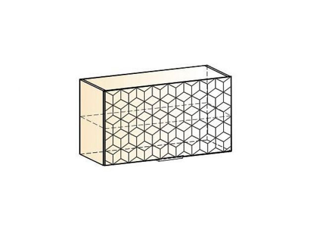 Стоун Шкаф навесной L800 Н450 (1 дв. гл. гориз.) с фрезеровкой (белый/грей софттач)