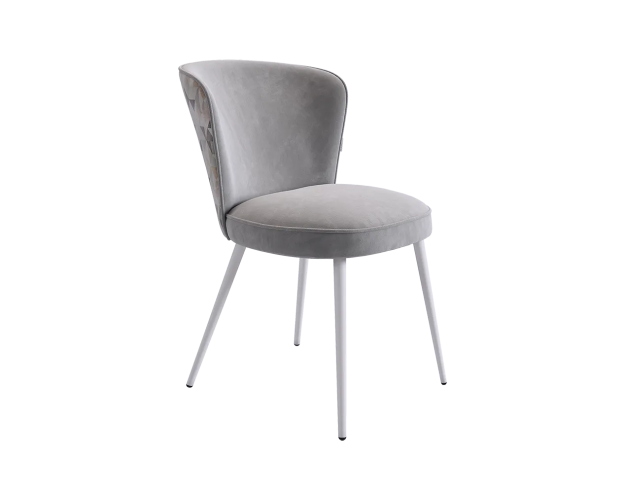 Стул Адам серый (велюр) / белый