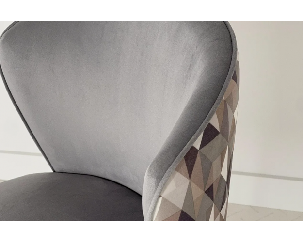 Стул Адам серый (велюр) / белый