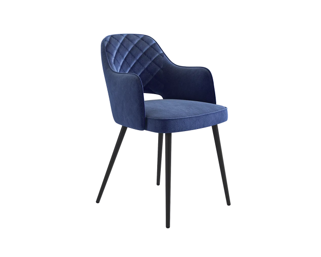 Стул Оксфорд синий (велюр) / черный