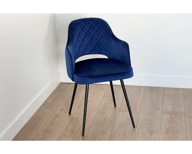 Стул Оксфорд синий (велюр) / черный