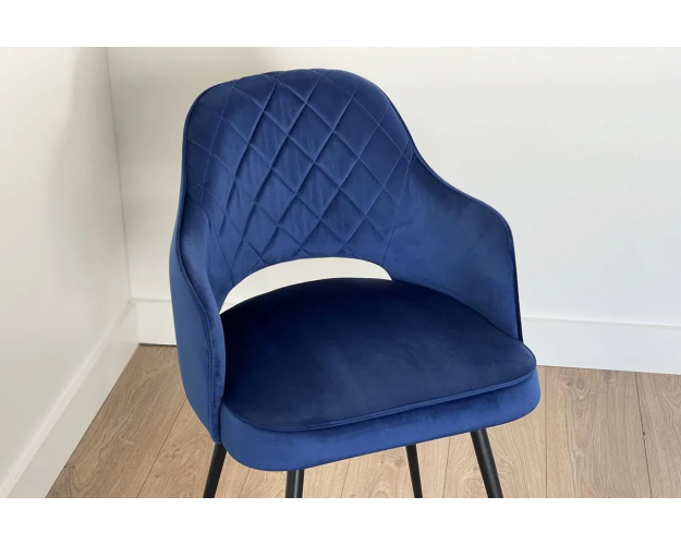 Стул Оксфорд синий (велюр) / черный
