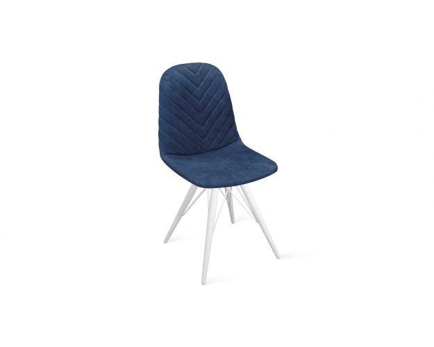 Стул «Шерри» К3 Белый/Микровелюр Wellmart Blue